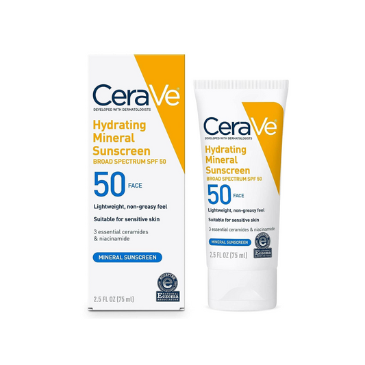 CeraVe Hydrating Mineral Sunscreen SPF 50 for Face